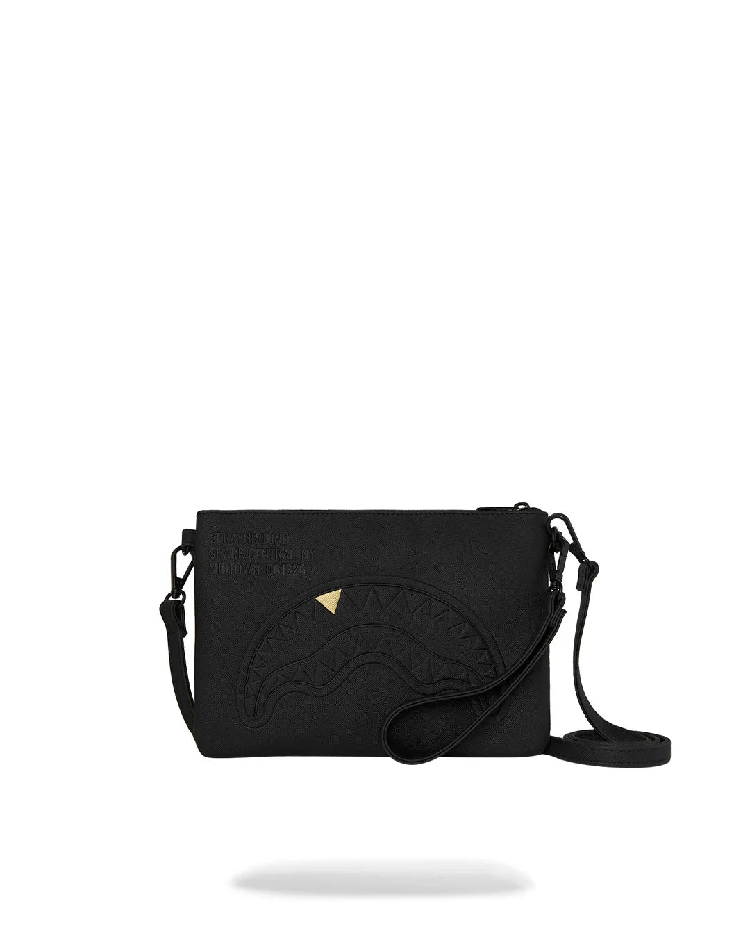 Sprayground POCHETTE BLACKED OUT EMBOSSED GOLD TOOTH CROSSOVER CLUTCH