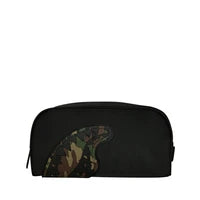 SPRAYGROUND ASTUCCIO SHARK CENTRAL BLACK NYLON CAMO EMBOSSED SHARK POUCH