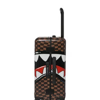 SPRAYGROUND TROLLEY SHARKS IN PARIS WTF BUBBLE BROWN CHECK CARRY-ON LUGGAGE
