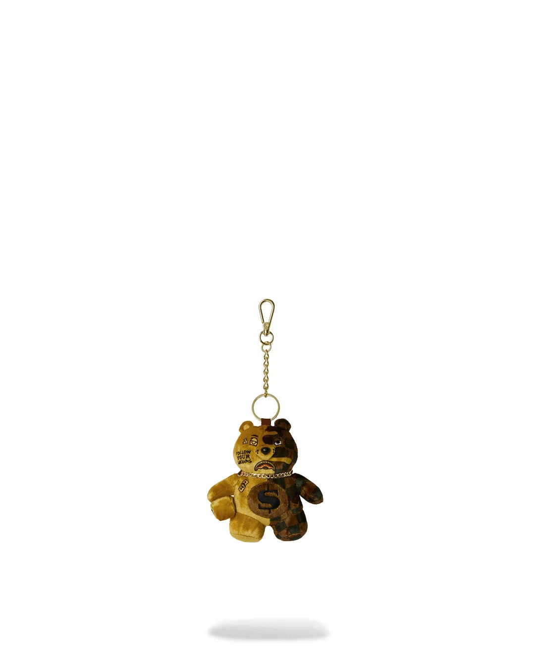 SPRAYGROUND PORTACHIAVI SIP GOLD DRIP BEAR KEYCHAIN