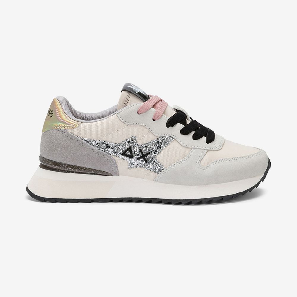 SUN 68 Z45217 STARGIRL GLITTER LOGO 31 BIANCO PANNA