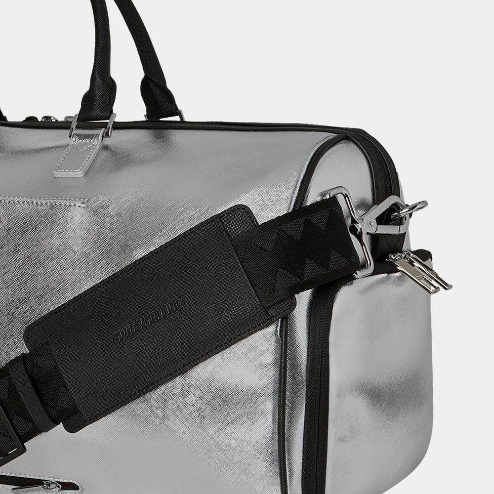 SPRAYGROUND BORSONE SILVER SIDE DRIP DUFFLE