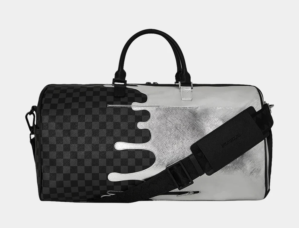 SPRAYGROUND BORSONE SILVER SIDE DRIP DUFFLE