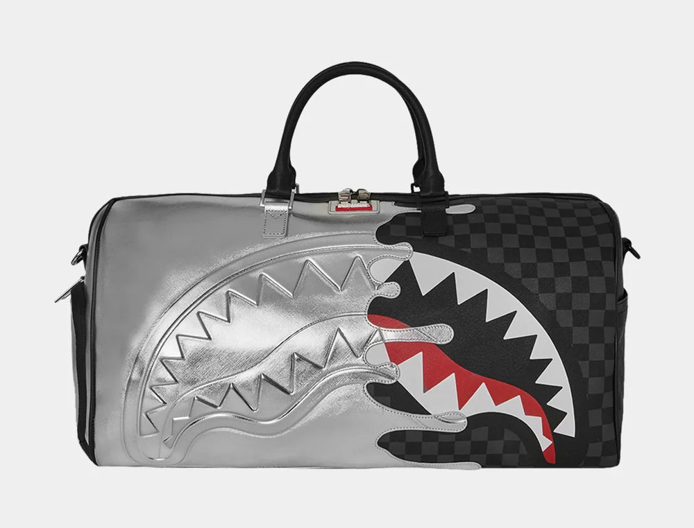 SPRAYGROUND BORSONE SILVER SIDE DRIP DUFFLE