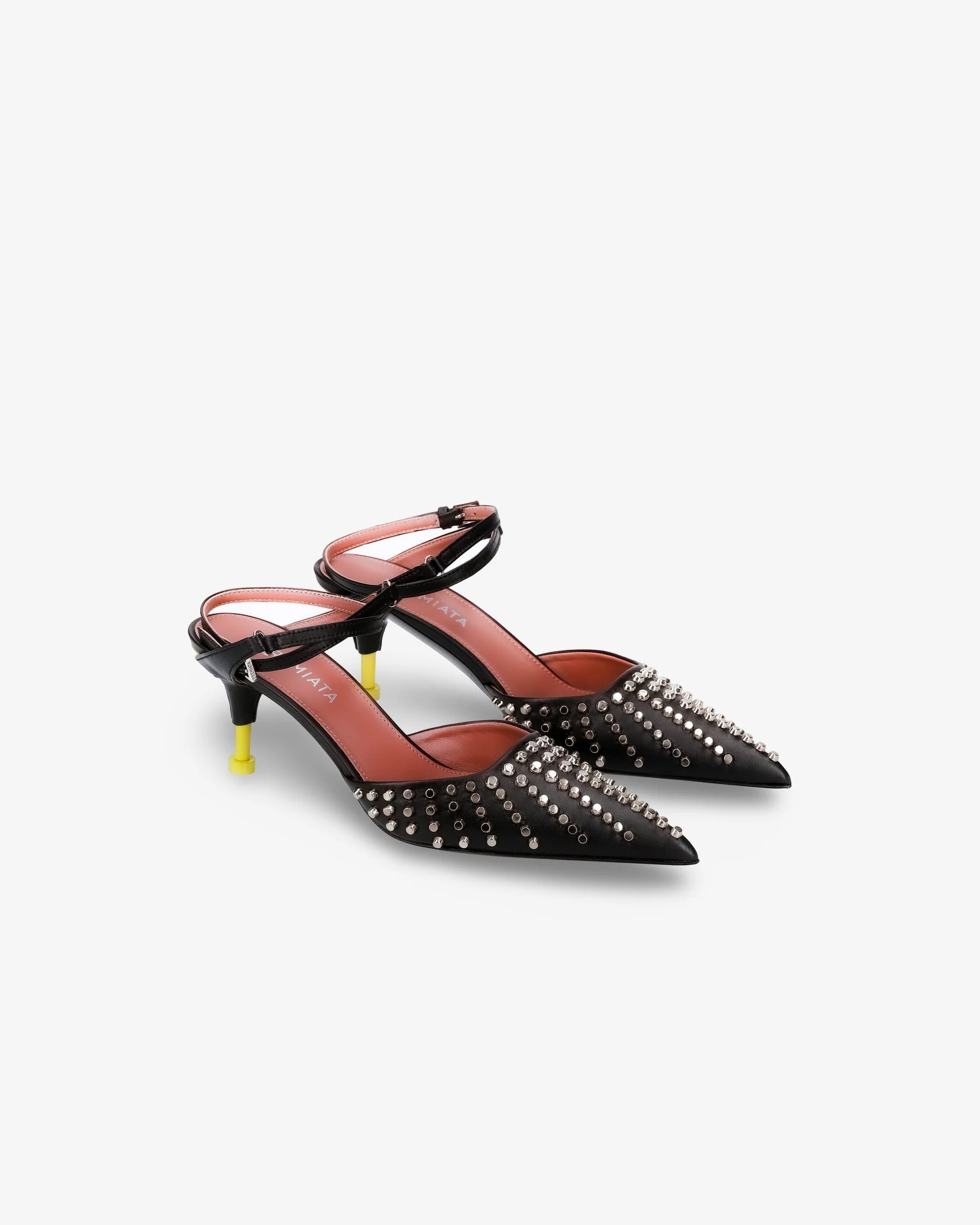PREMIATA Chanel Spezzata con Borchie Nichel GARDA NERO - TACCO LIME