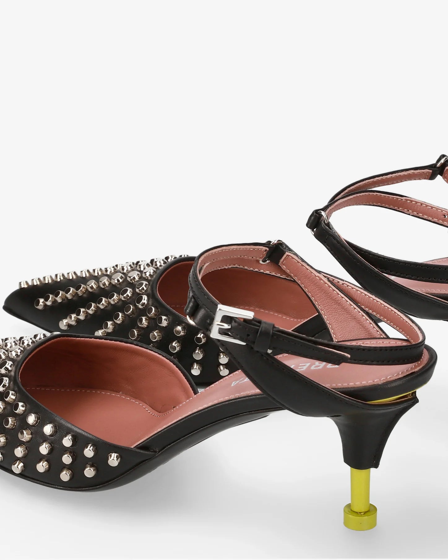PREMIATA Chanel Spezzata con Borchie Nichel GARDA NERO - TACCO LIME