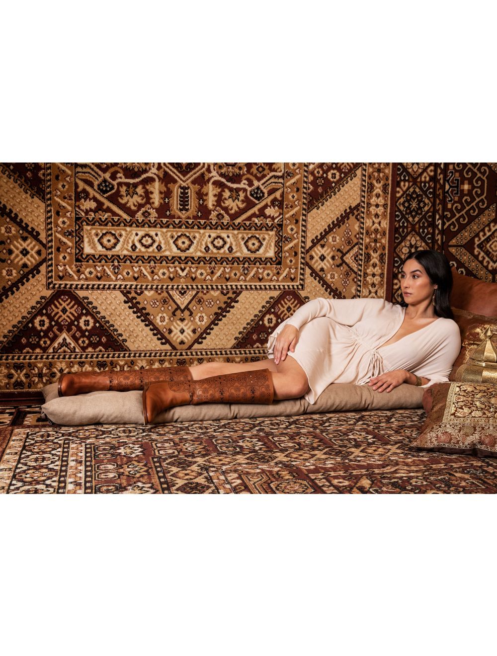 VIA ROMA 15 STIVALE 4147 LASERATO TEXAS PELLE CARAMELLO