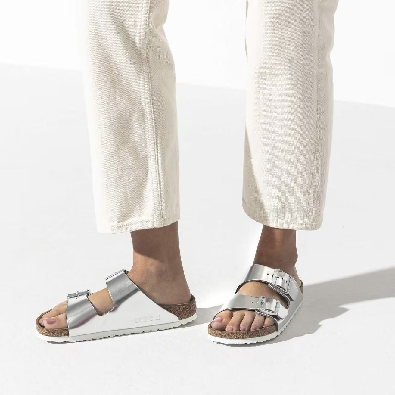 BIRKENSTOCK ARIZONA SFB METALLIC SILVER
