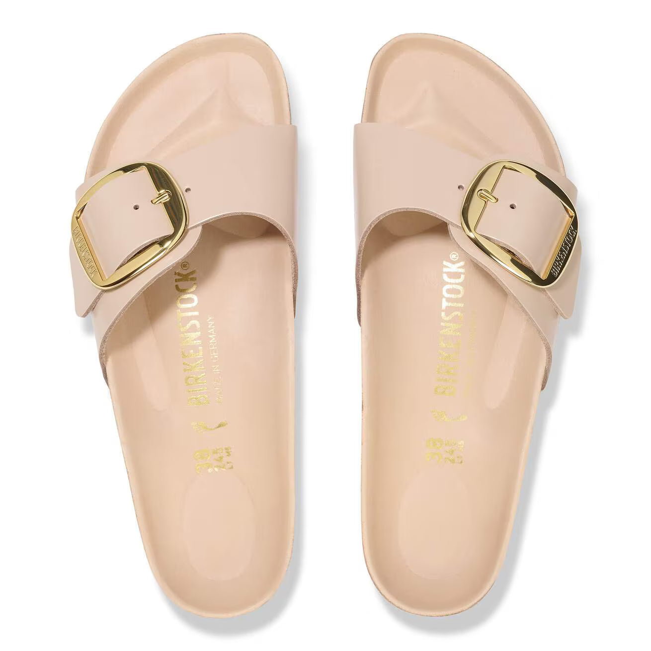 BIRKENSTOCK MADRID BIG BUCKLE HEX SHINE NEW BEIGE