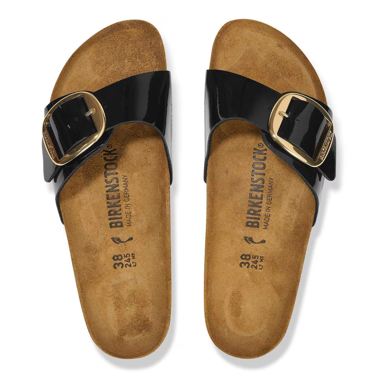 BIRKENSTOCK MADRID BIG BUCKLE PATENT BLACK GOLD