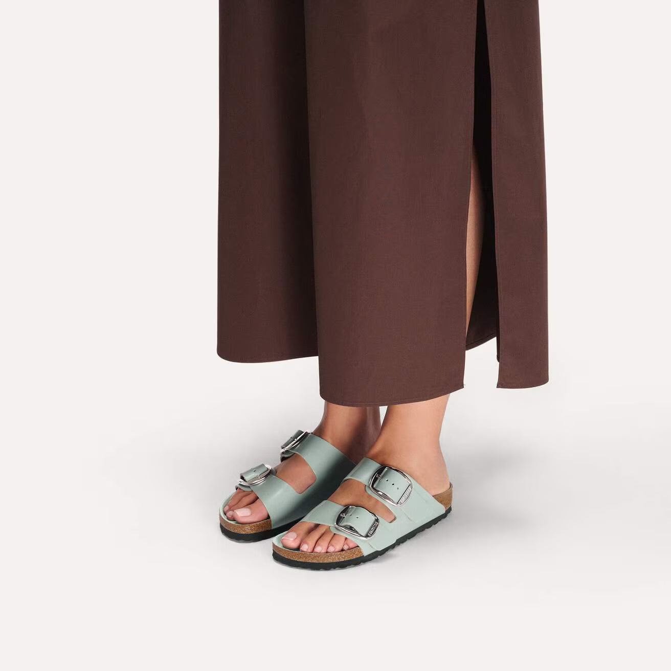 BIRKENSTOCK ARIZONA HEX BIG BUCKLE SHINE PURE SAGE