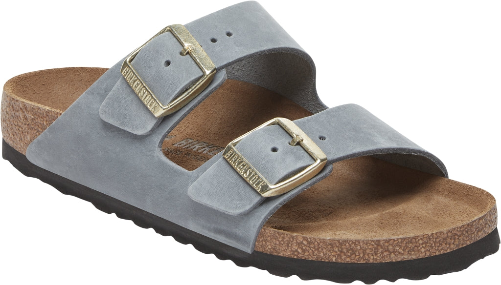 BIRKENSTOCK ARIZONA BASALT GRAY OILED LEATHER
