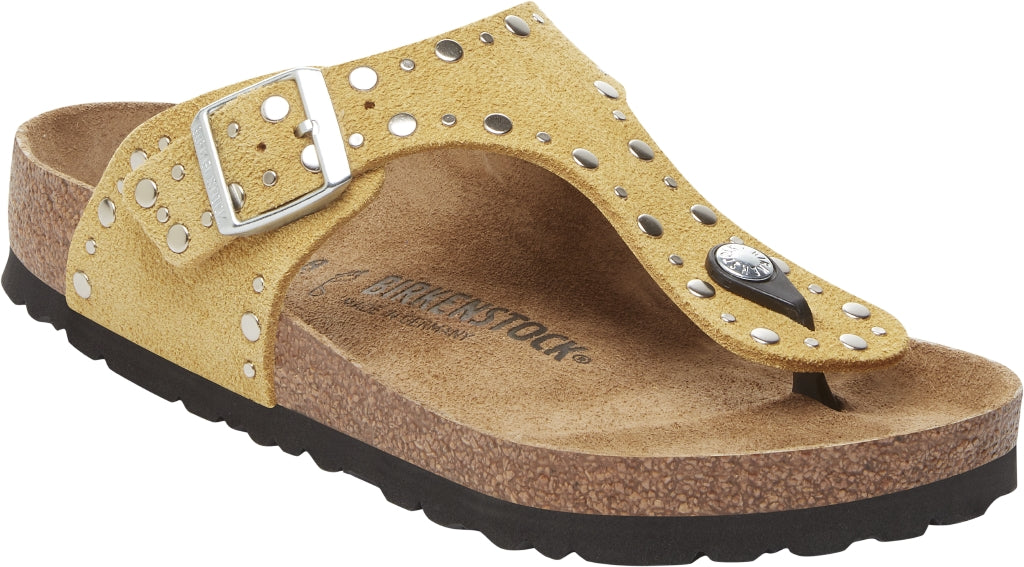 BIRKENSTOCK GIZEH RIVET OCHRE SUEDE LEATHER
