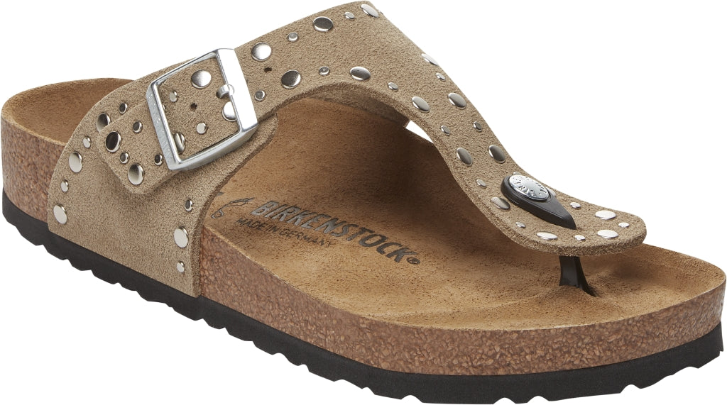 BIRKENSTOCK GIZEH RIVET TAUPE SUEDE LEATHER