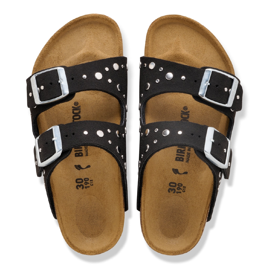BIRKENSTOCK ARIZONA KIDS RIVET BORDER SOFT BIRKI BLACK