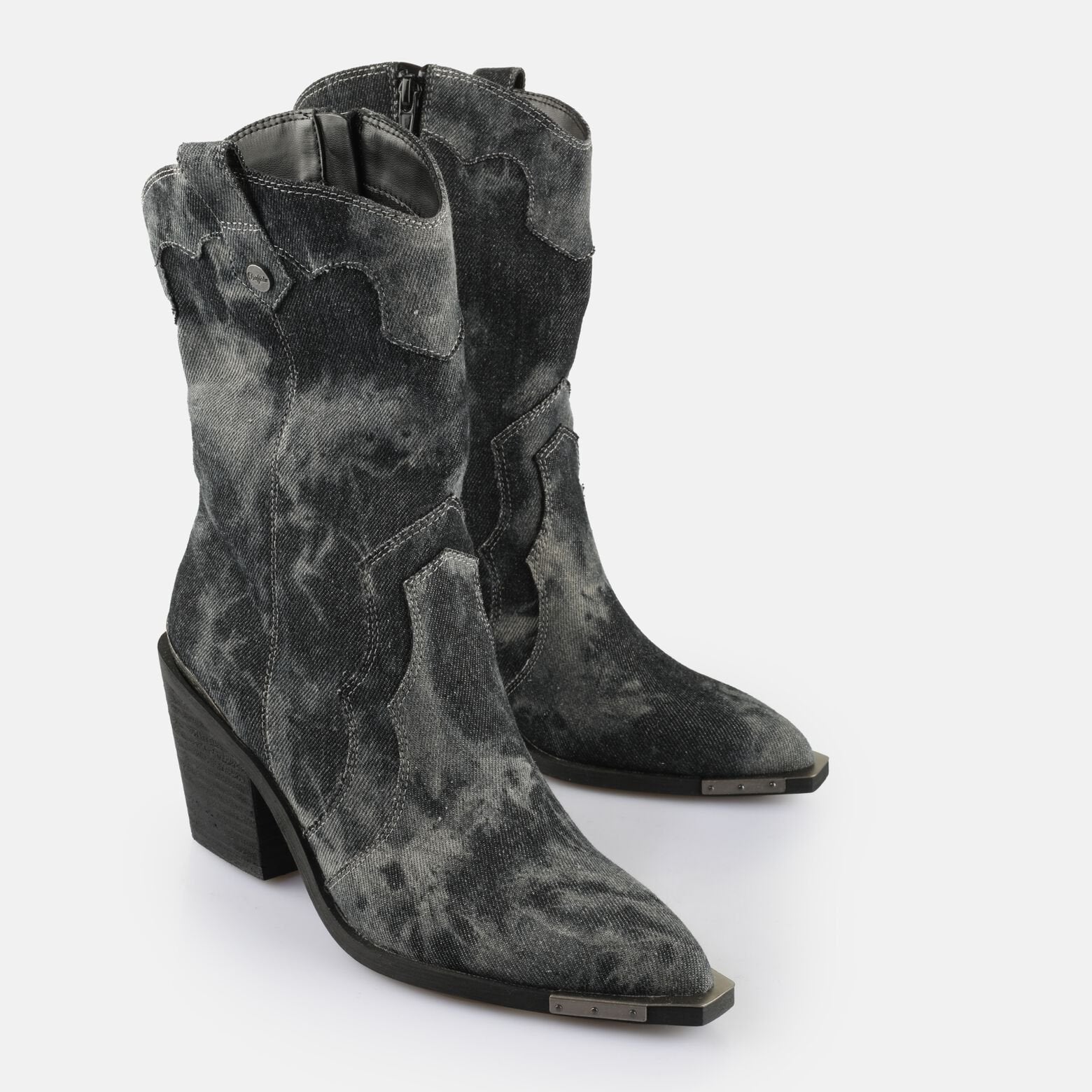 BUFFALO TEXANO WEST MID VEGAN DENIM BLACK GREY