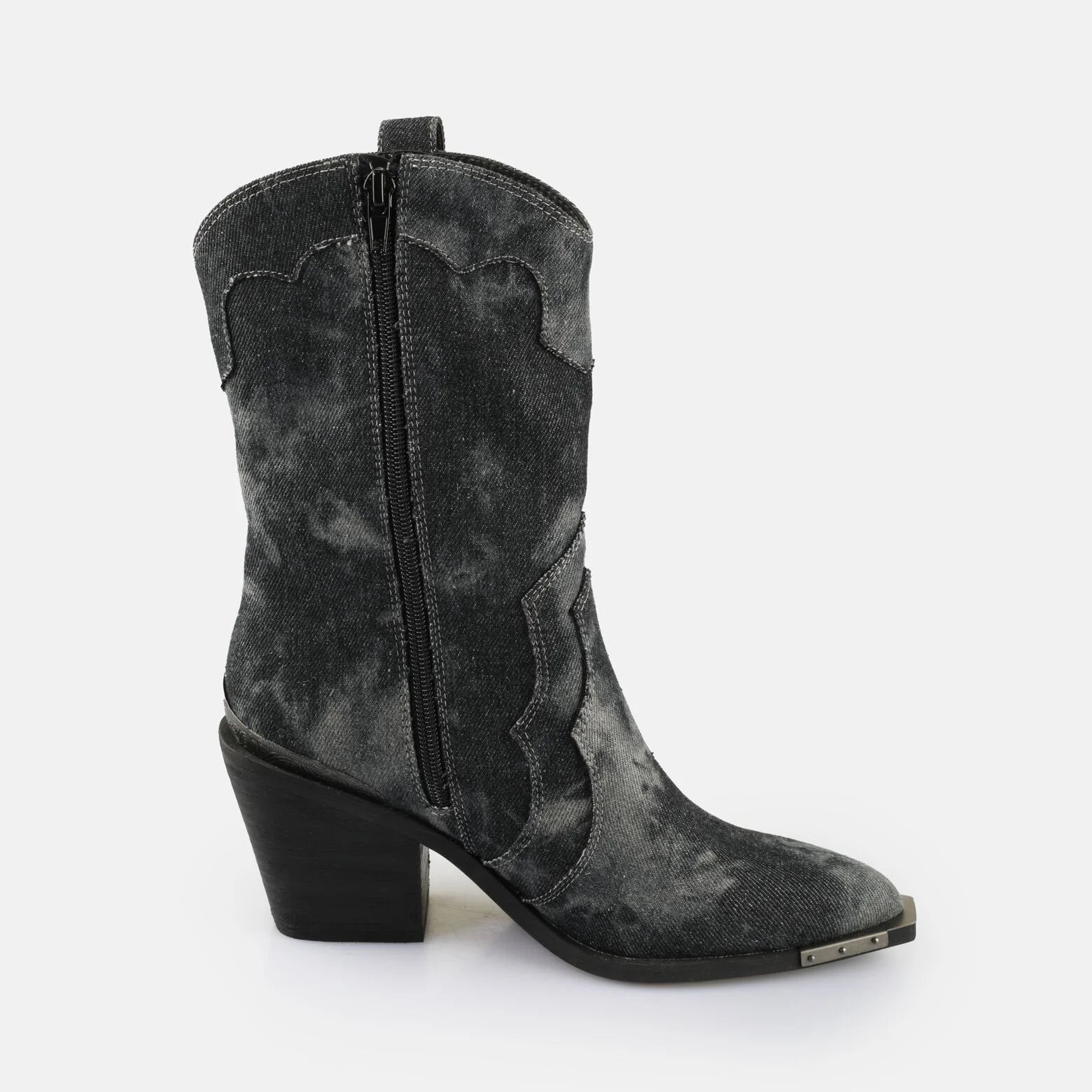 BUFFALO TEXANO WEST MID VEGAN DENIM BLACK GREY