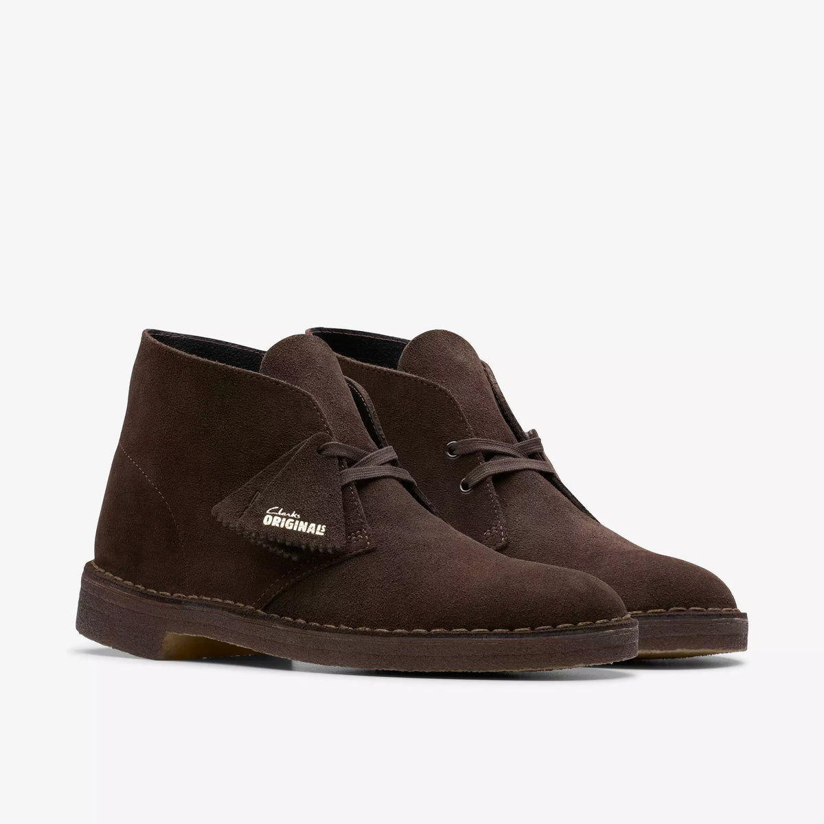 CLARKS DESERT BOOT PELLE SCAMOSCIATA MARRONE 26188310
