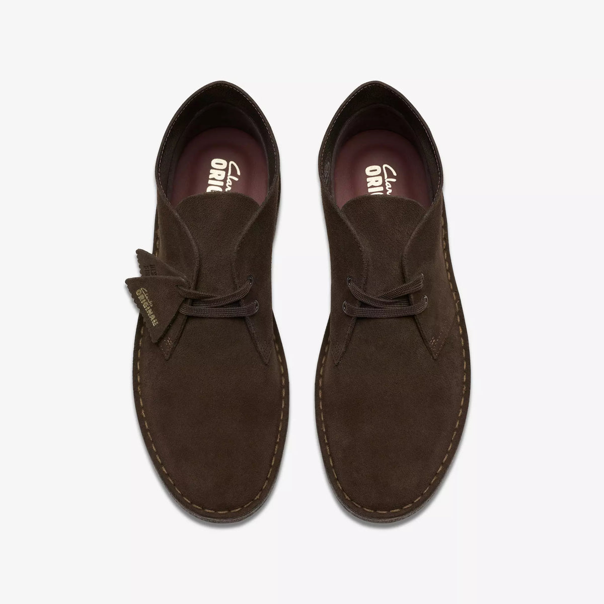 CLARKS DESERT BOOT PELLE SCAMOSCIATA MARRONE 26188310