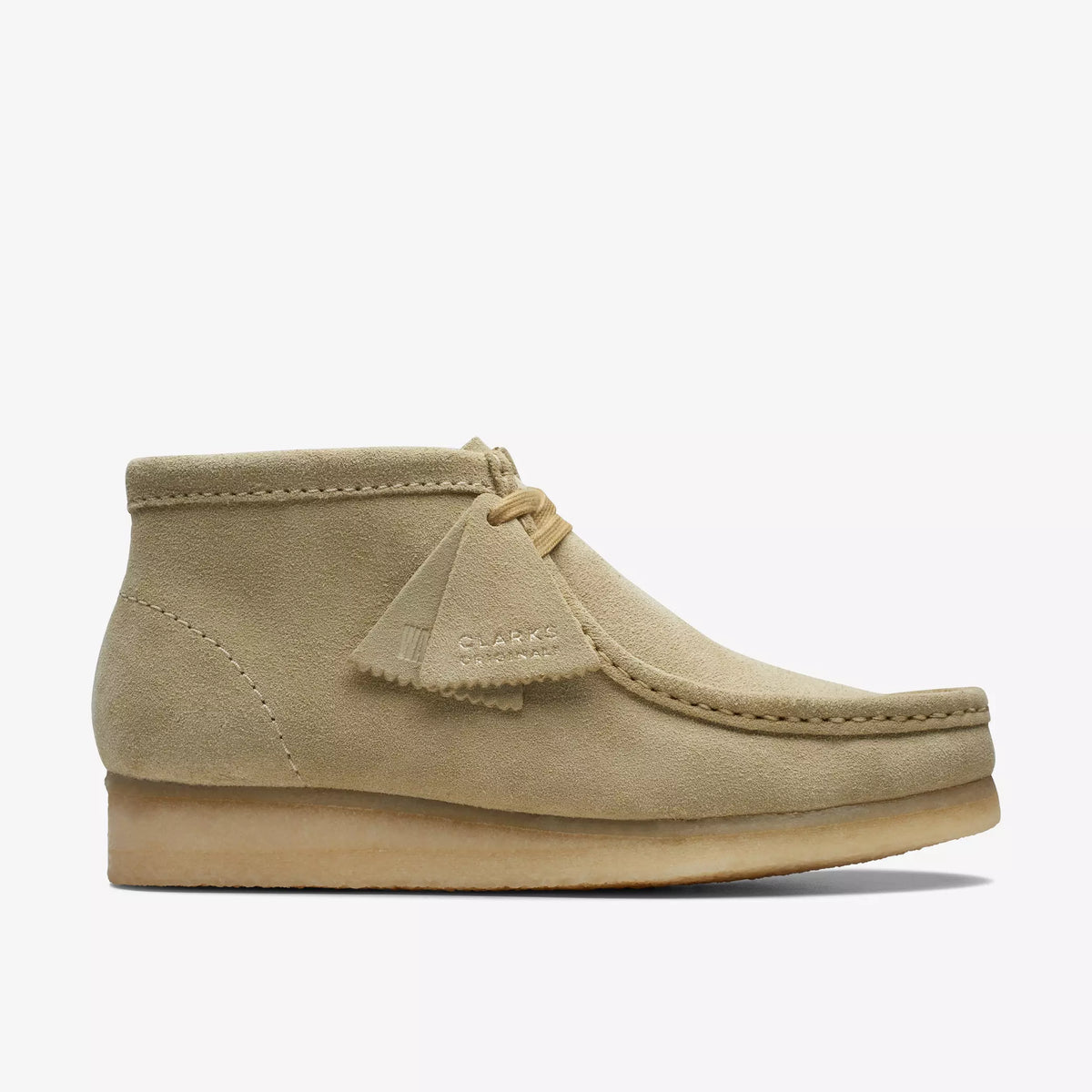 CLARKS WALLABEE PELLE SCAMOSCIATA D'ACERO 26188330