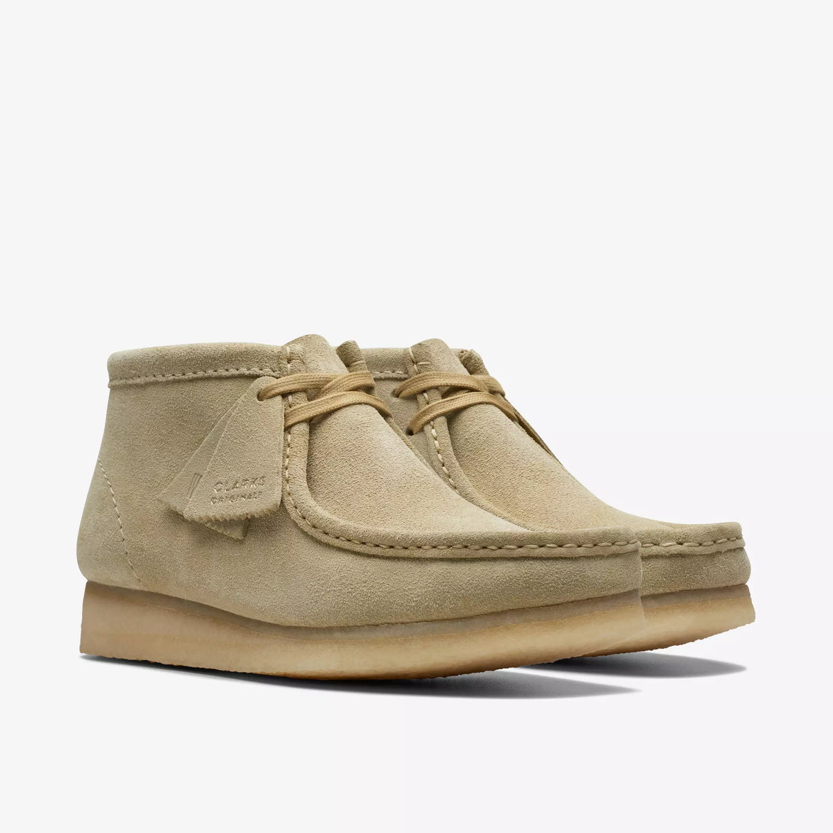 CLARKS WALLABEE PELLE SCAMOSCIATA D'ACERO 26188330