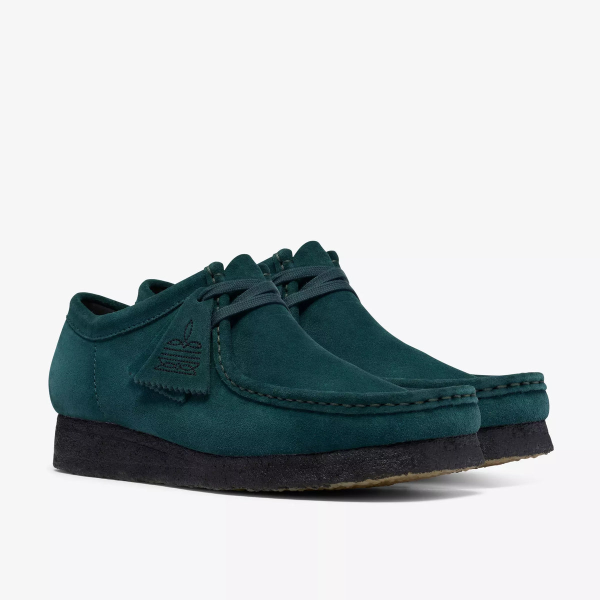 CLARKS WALLABEE PELLE SCAMOSCIATA VERDE ACQUA SCURO 26327487