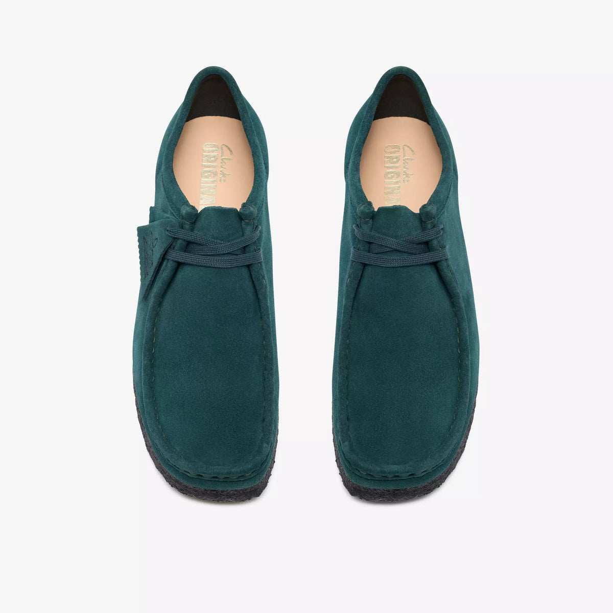 CLARKS WALLABEE PELLE SCAMOSCIATA VERDE ACQUA SCURO 26327487