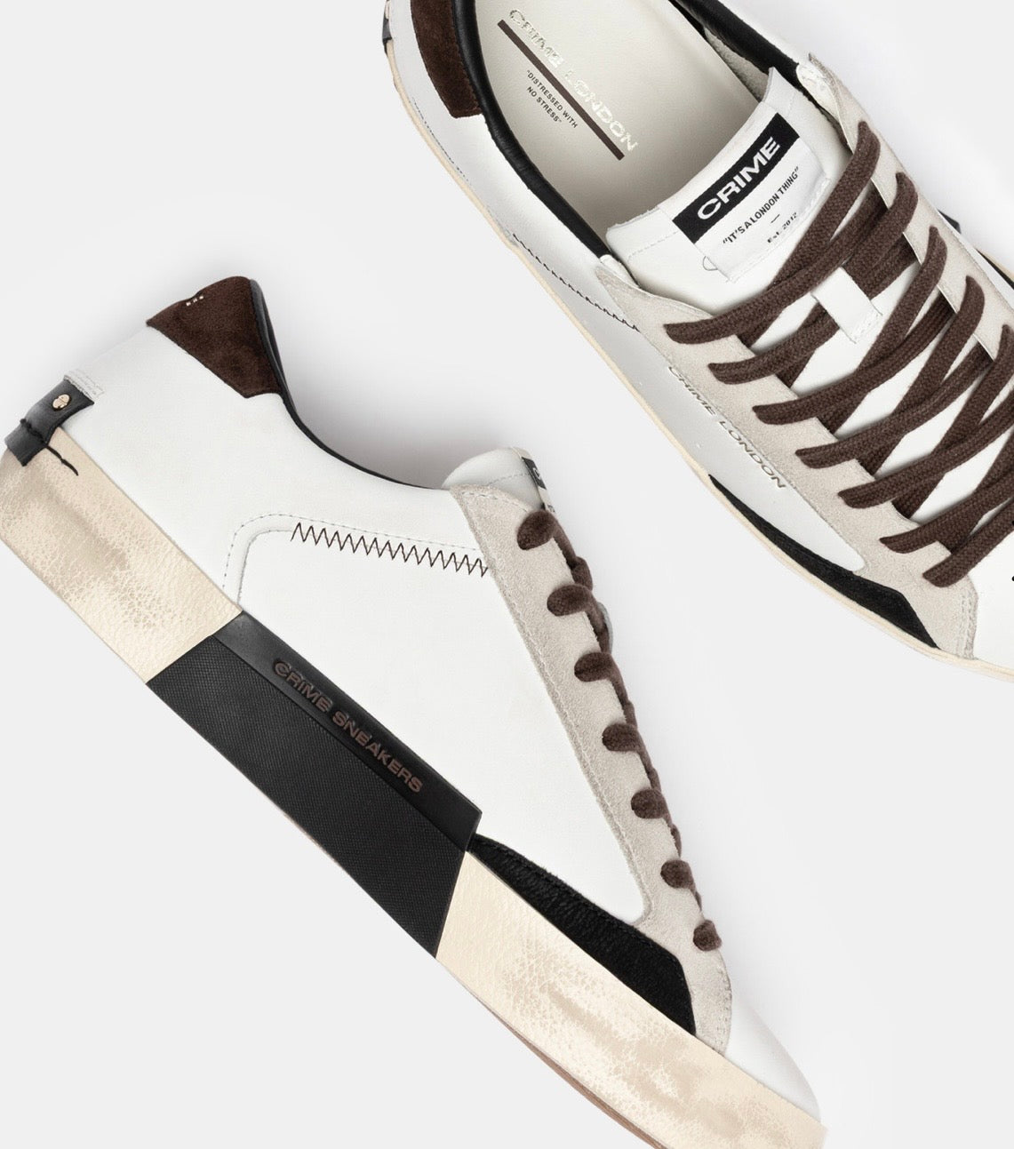 CRIME LONDON SNEAKER DISTRESSED CITY BROWN 10003AA9