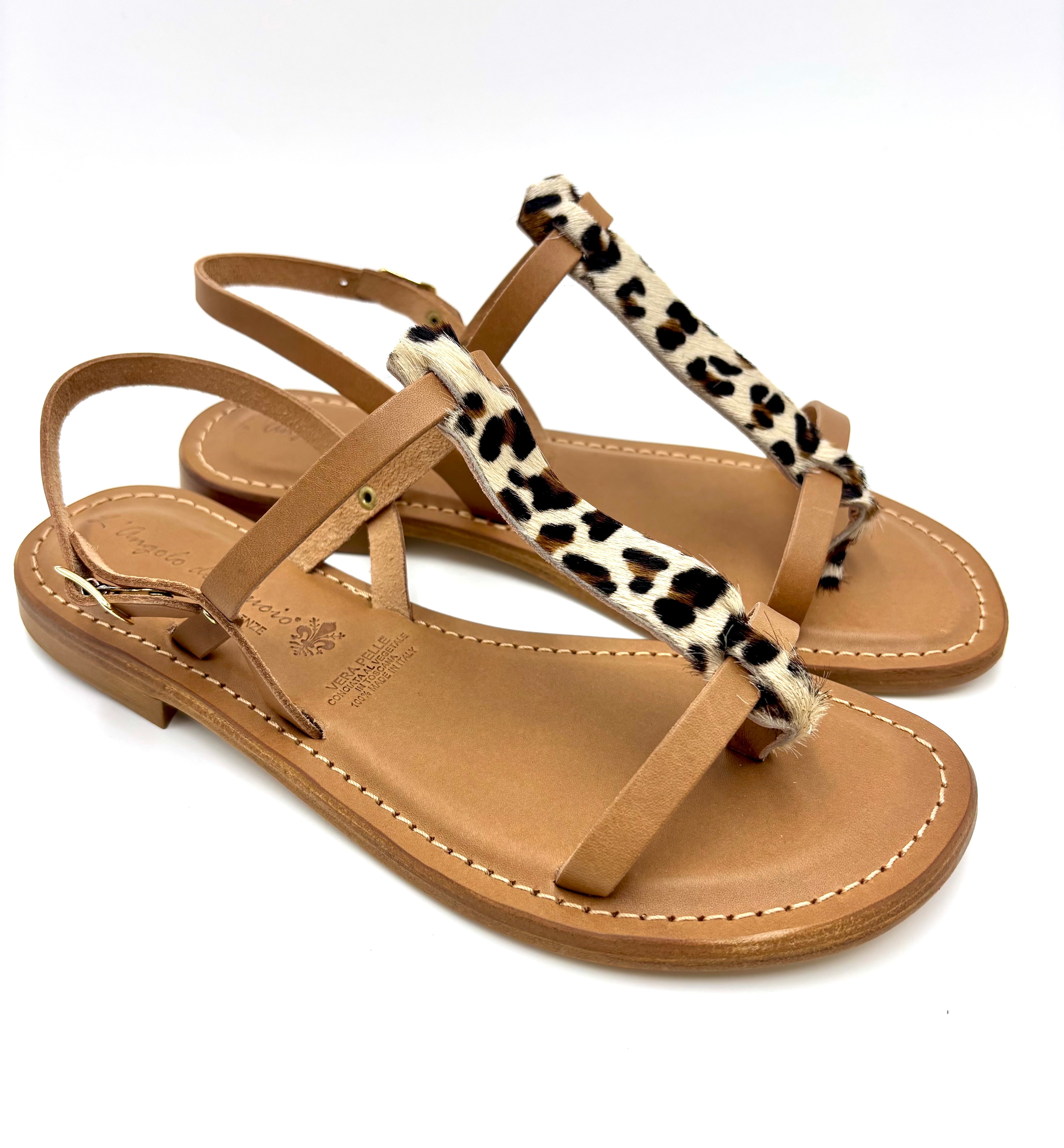 SANDALO INFRADITO LACCIO TBAR 1004 CUOIO LEOPARDO