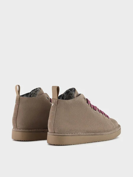 PANCHIC P01 ANKLE BOOT SUEDE FAUX FUR LINING WALNUT - BROWNROSE