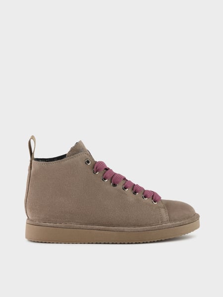 PANCHIC P01 ANKLE BOOT SUEDE FAUX FUR LINING WALNUT - BROWNROSE