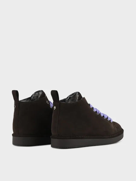 PANCHIC P01 ANKLE BOOT SUEDE FAUX FUR EBONY - URBAN VIOLET