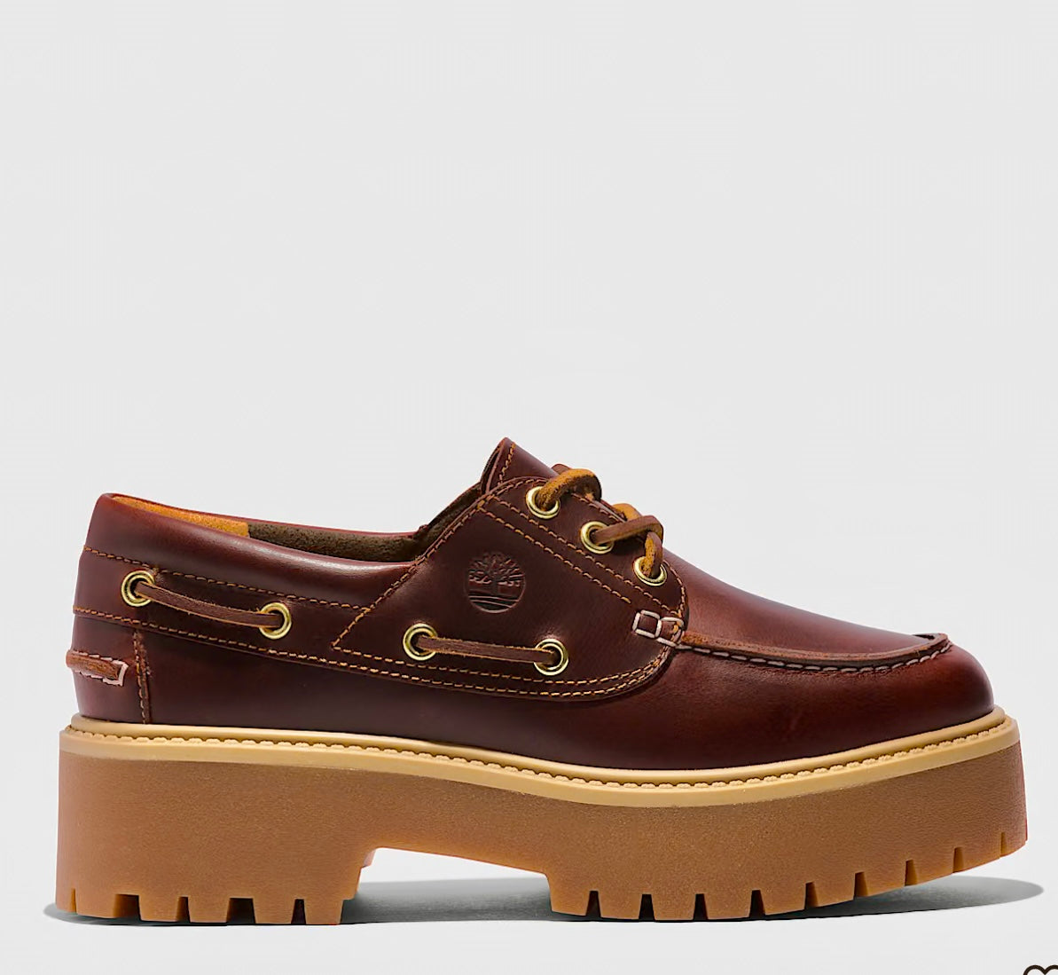 TIMBERLAND BARCA PLATFORM STONE STREET BOAT SHOE ROOTBEER