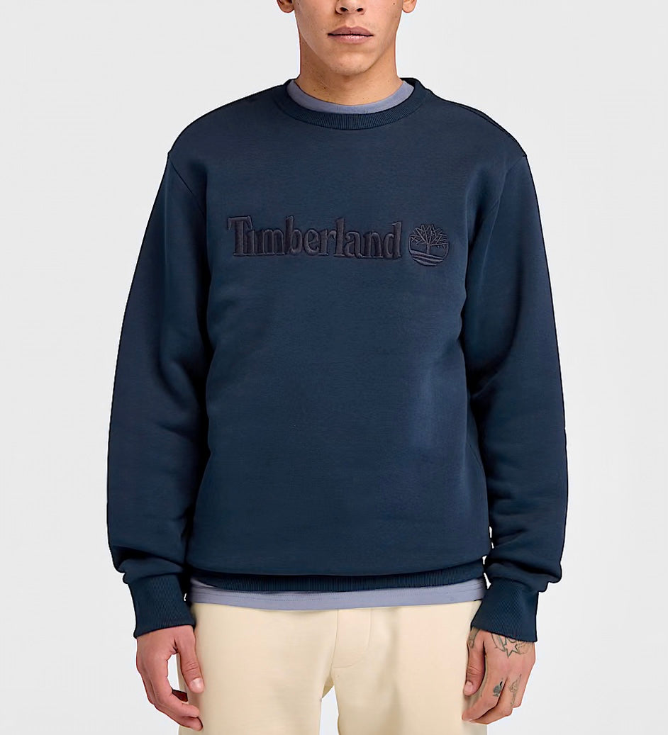 TIMBERLAND FELPA GIRO COLLO Established 1973 EMBROIDERED LOGO CREW NECK SWEATSHIRT dark sapphire