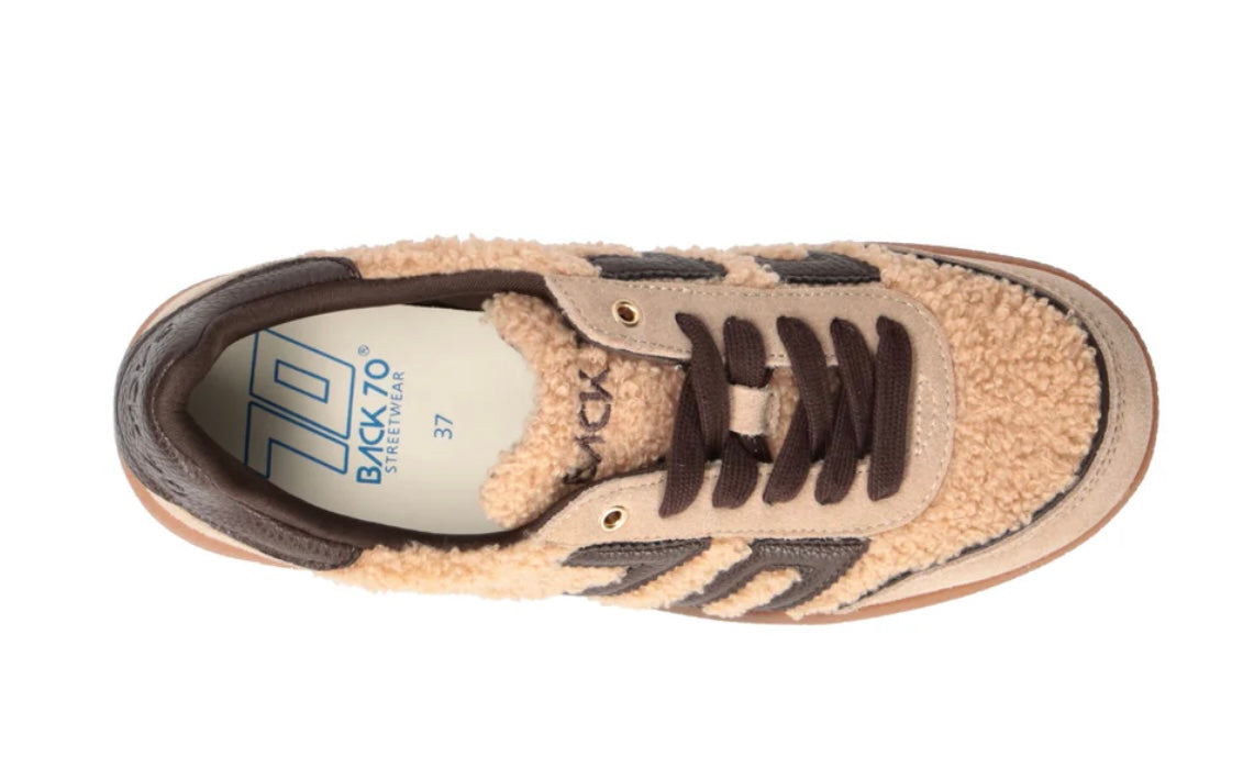 BACK70 CLOUD TEDDY FU13 BEIGE FUR SUEDE BEIGE COFFEE