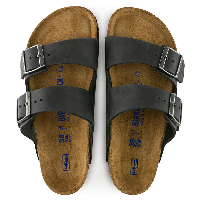 BIRKENSTOCK ARIZONA SFB BLACK OILED LEATHER