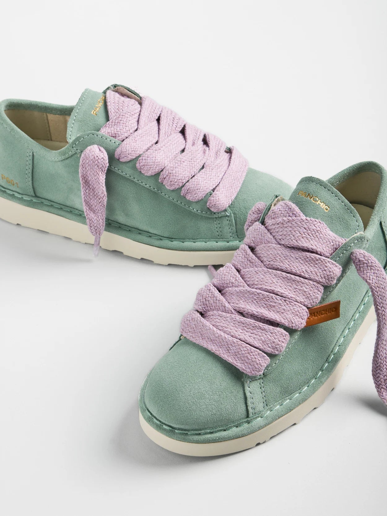 PANCHIC P001 LACE UP SHOE SUEDE GRANITE GREEN