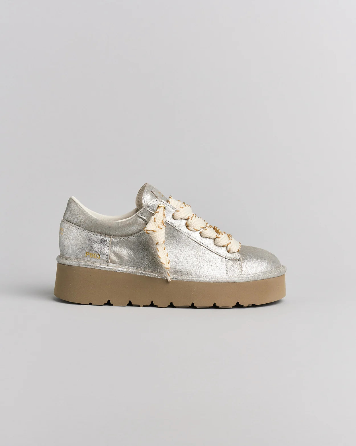 PANCHIC P003 MUSE LACE UP SHOE LAMINATED SILVER
