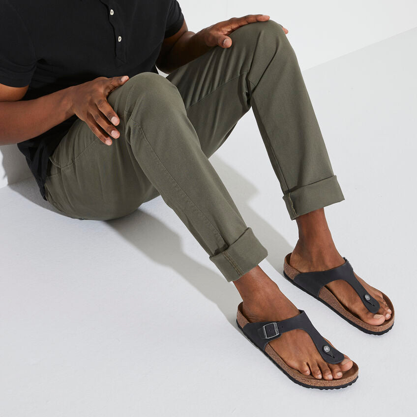 BIRKENSTOCK GIZEH BLACK LEATHER