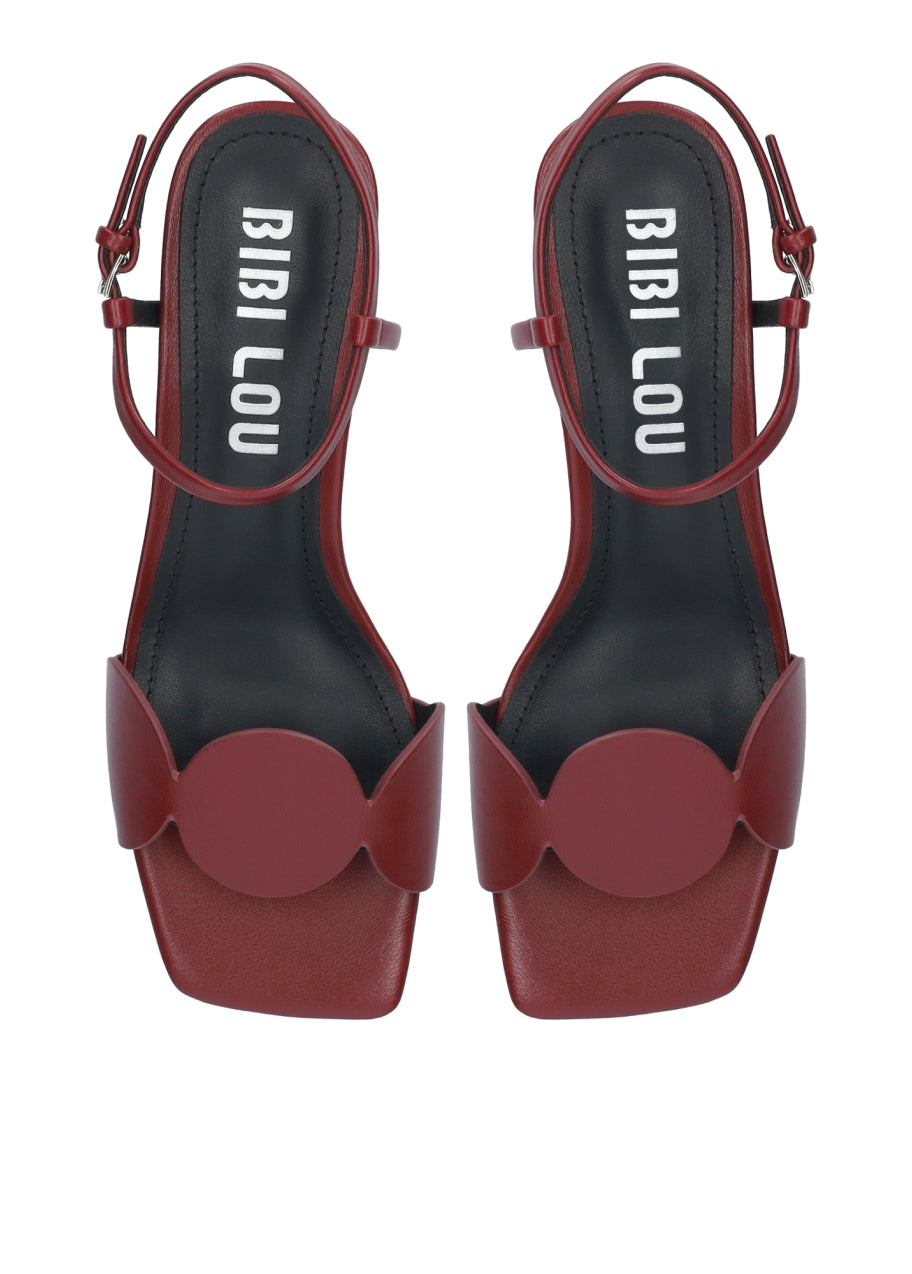 BIBILOU SANDALO TACCO 40 IN PELLE CON FASCETTA BURGUNDY 623Z10VK