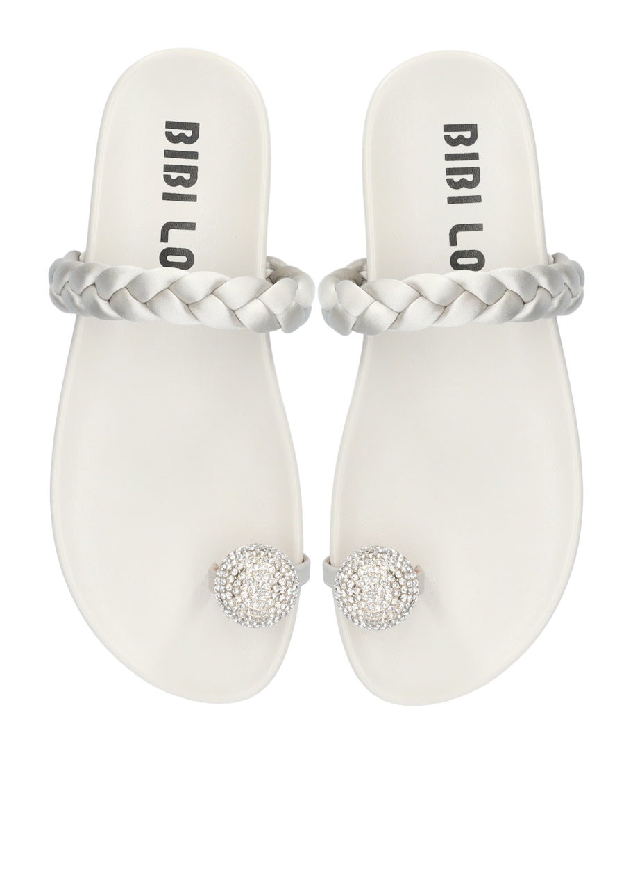 BIBILOU SANDALO INFRADITO CON ALLUCE A CRISTALLO TAUPE 880Z80HG