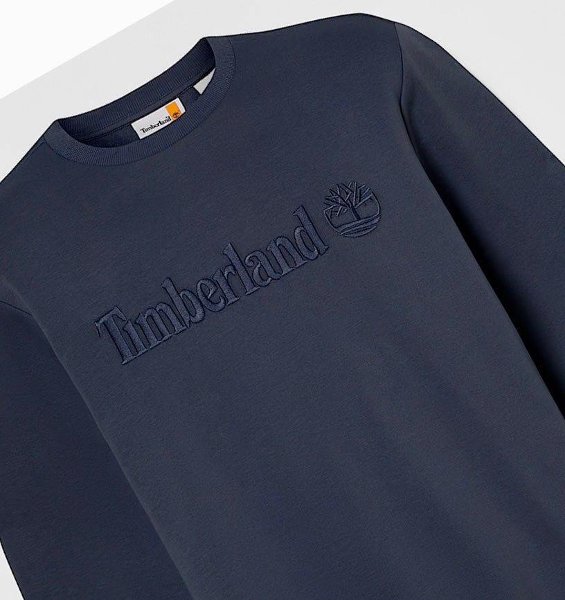 TIMBERLAND FELPA GIRO COLLO Established 1973 EMBROIDERED LOGO CREW NECK SWEATSHIRT dark sapphire