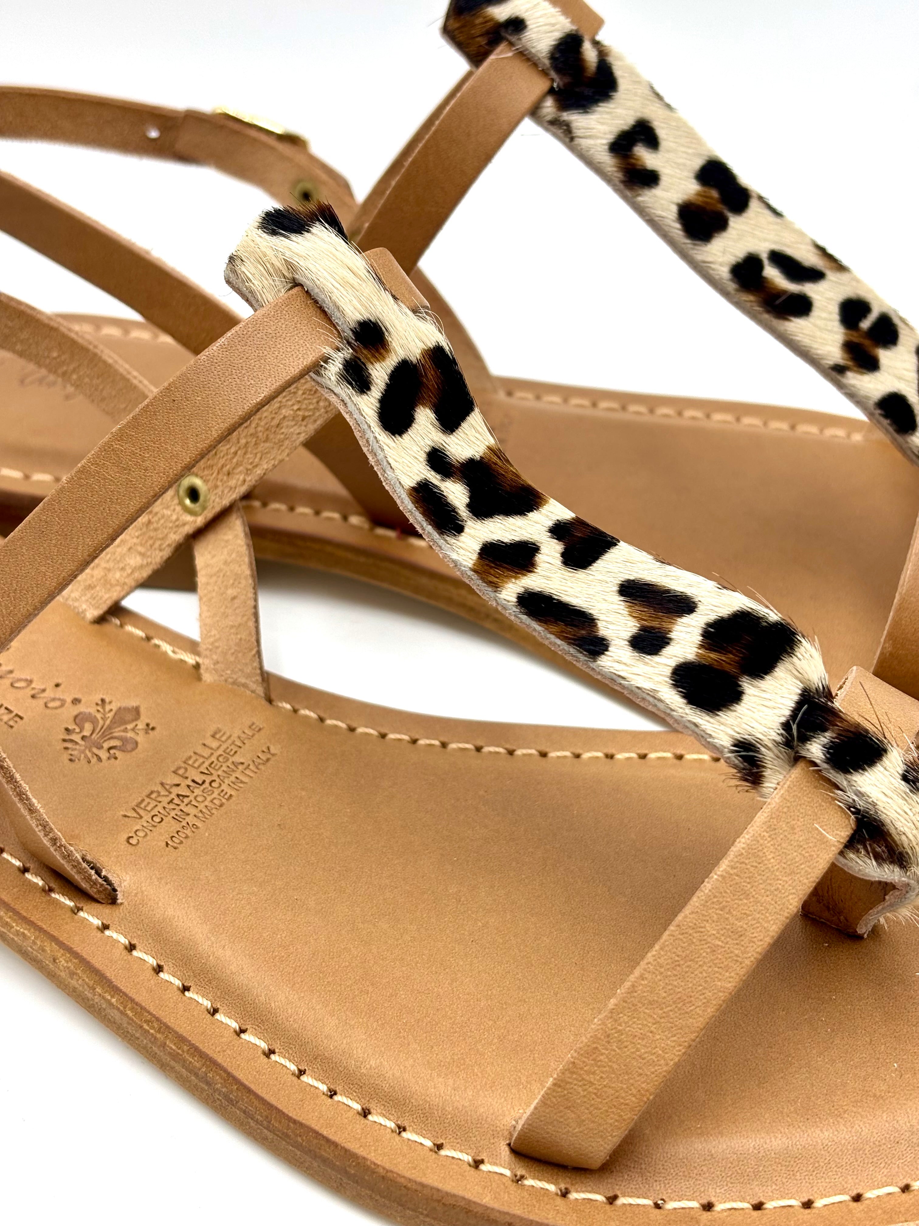 SANDALO INFRADITO LACCIO TBAR 1004 CUOIO LEOPARDO