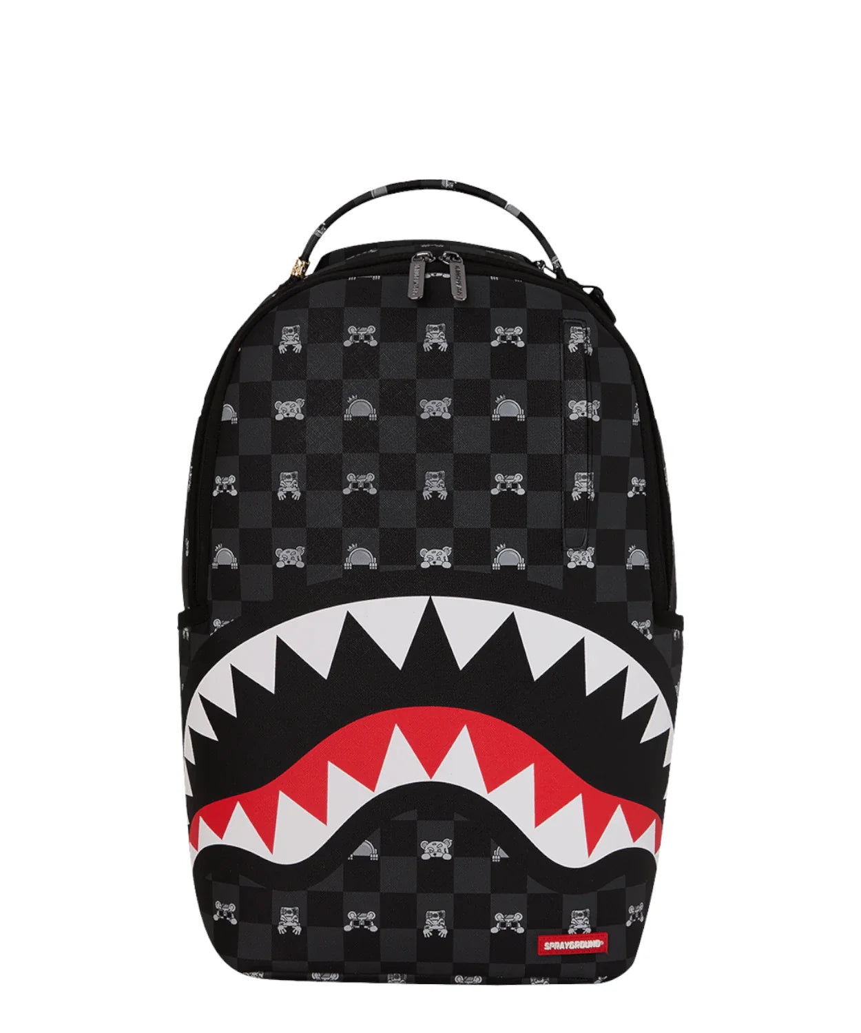 Sprayground ZAINO GRAY PEEKING CHARACTER CHECK BACKPACK