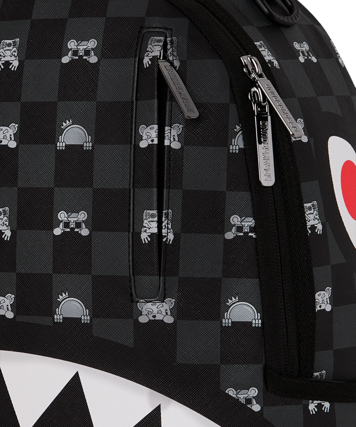 Sprayground ZAINO GRAY PEEKING CHARACTER CHECK BACKPACK