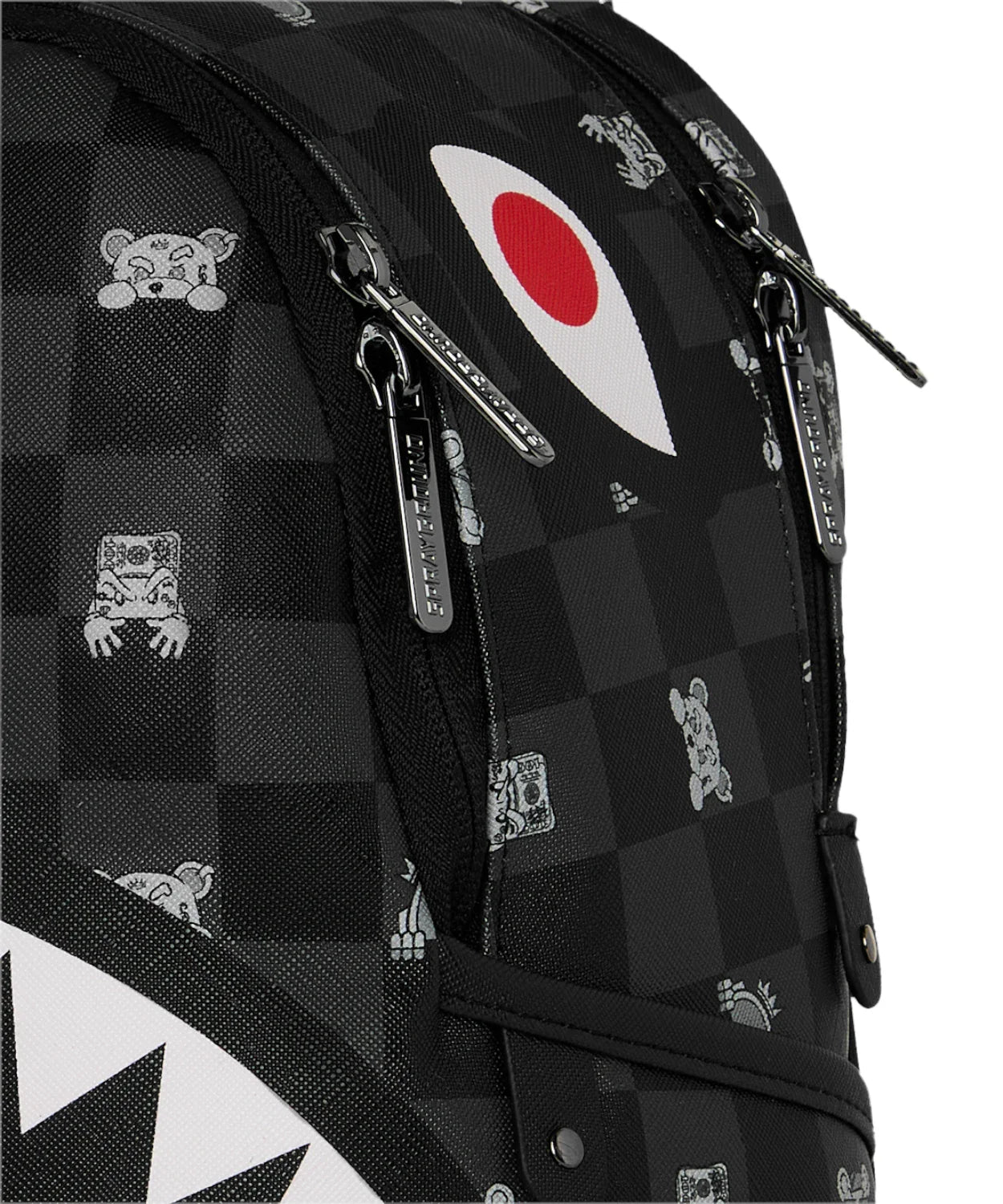 Sprayground ZAINO GRAY PEEKING CHARACTERCHECK SAVAGE BACKPACK