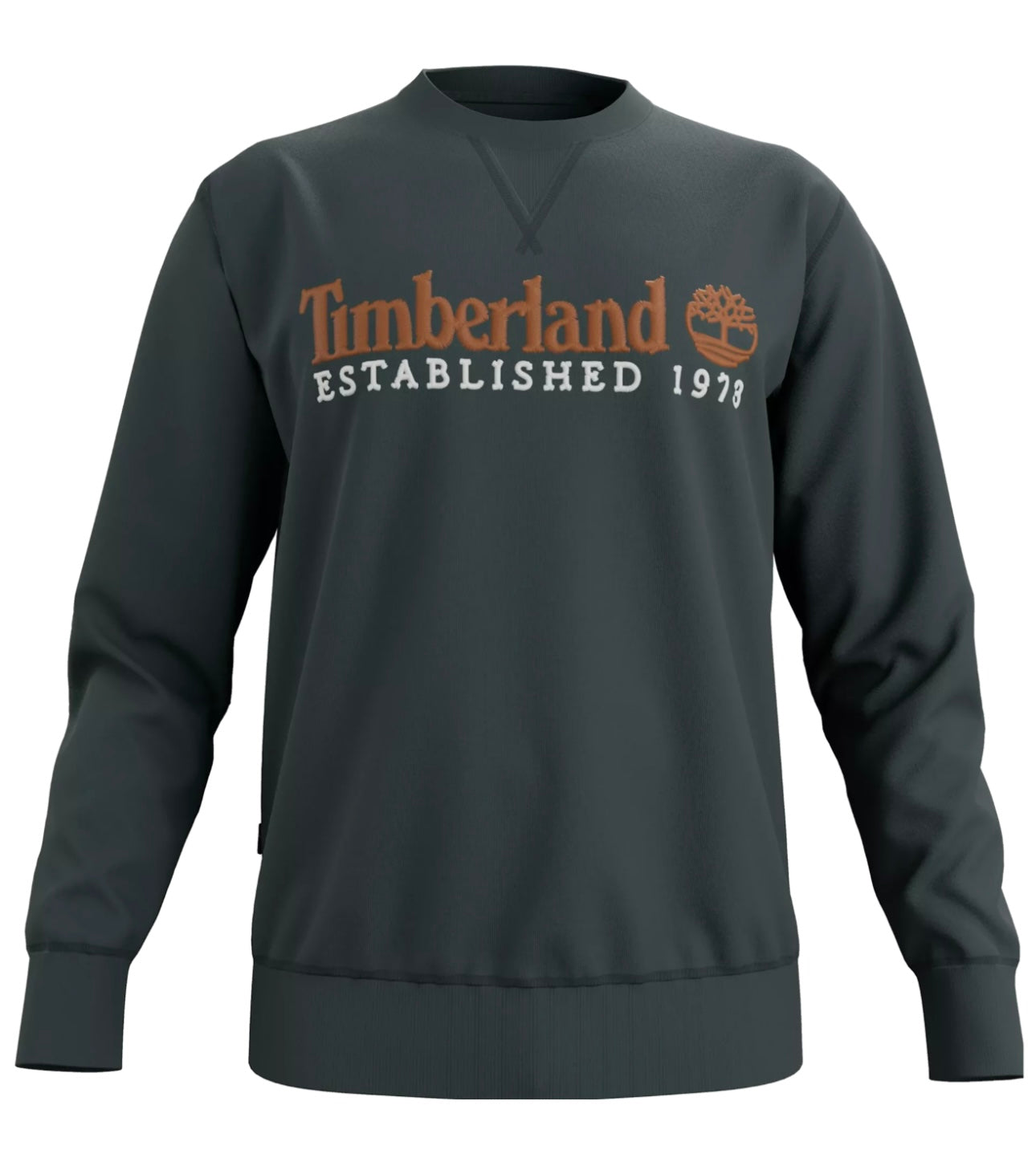 TIMBERLAND FELPA GIRO COLLO Established 1973 EMBROIDERED LOGO CREW NECK SWEATSHIRT GREEN GABLES