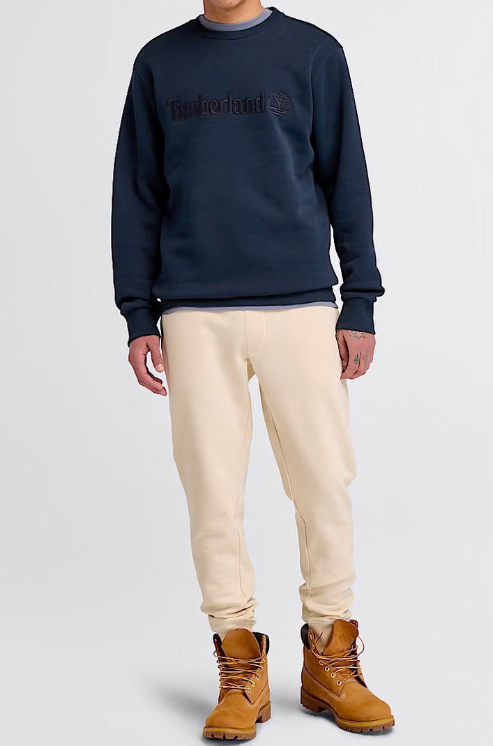 TIMBERLAND FELPA GIRO COLLO Established 1973 EMBROIDERED LOGO CREW NECK SWEATSHIRT dark sapphire