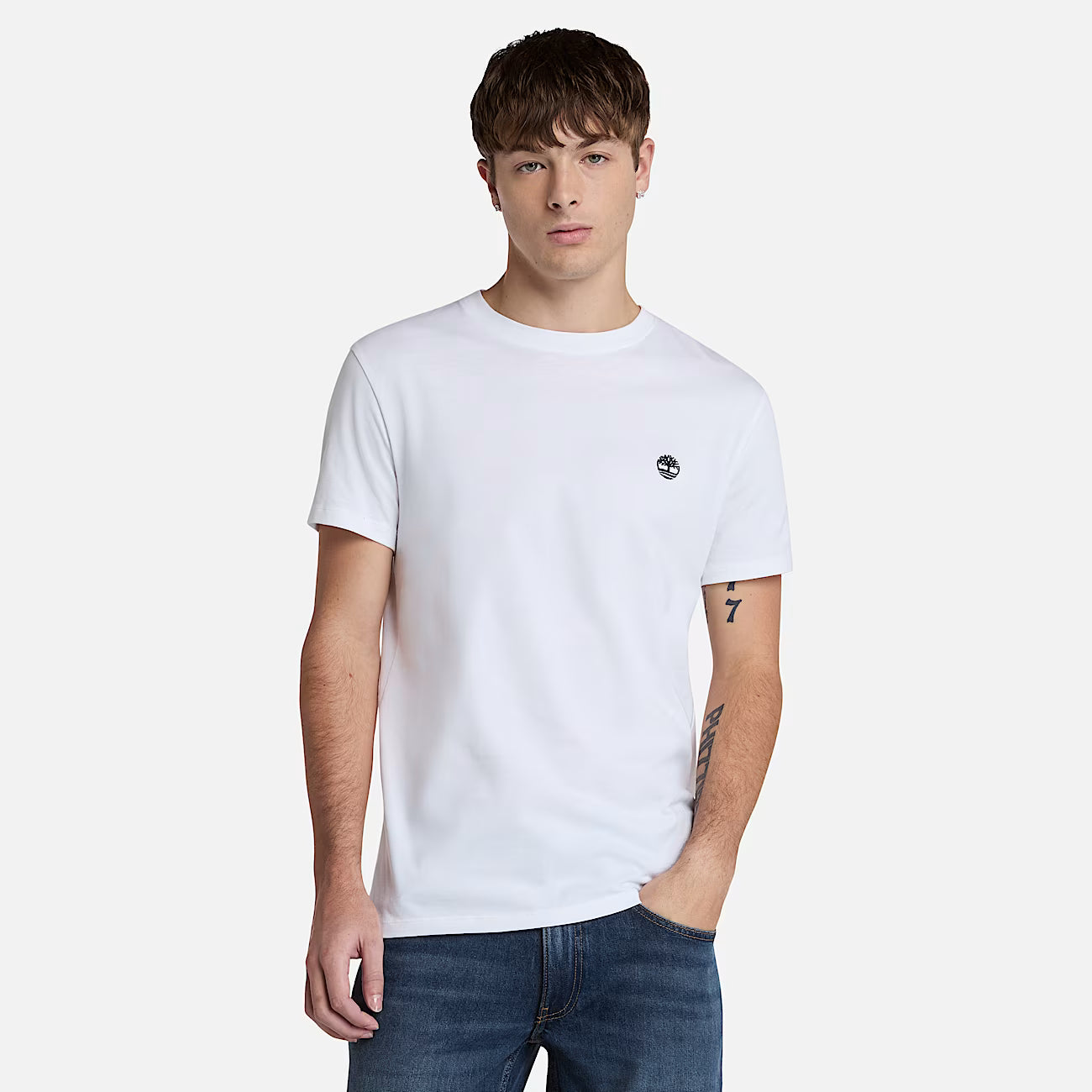 TIMBERLAND T-SHIRT MANICA CORTA LOGO CUORE BIANCO