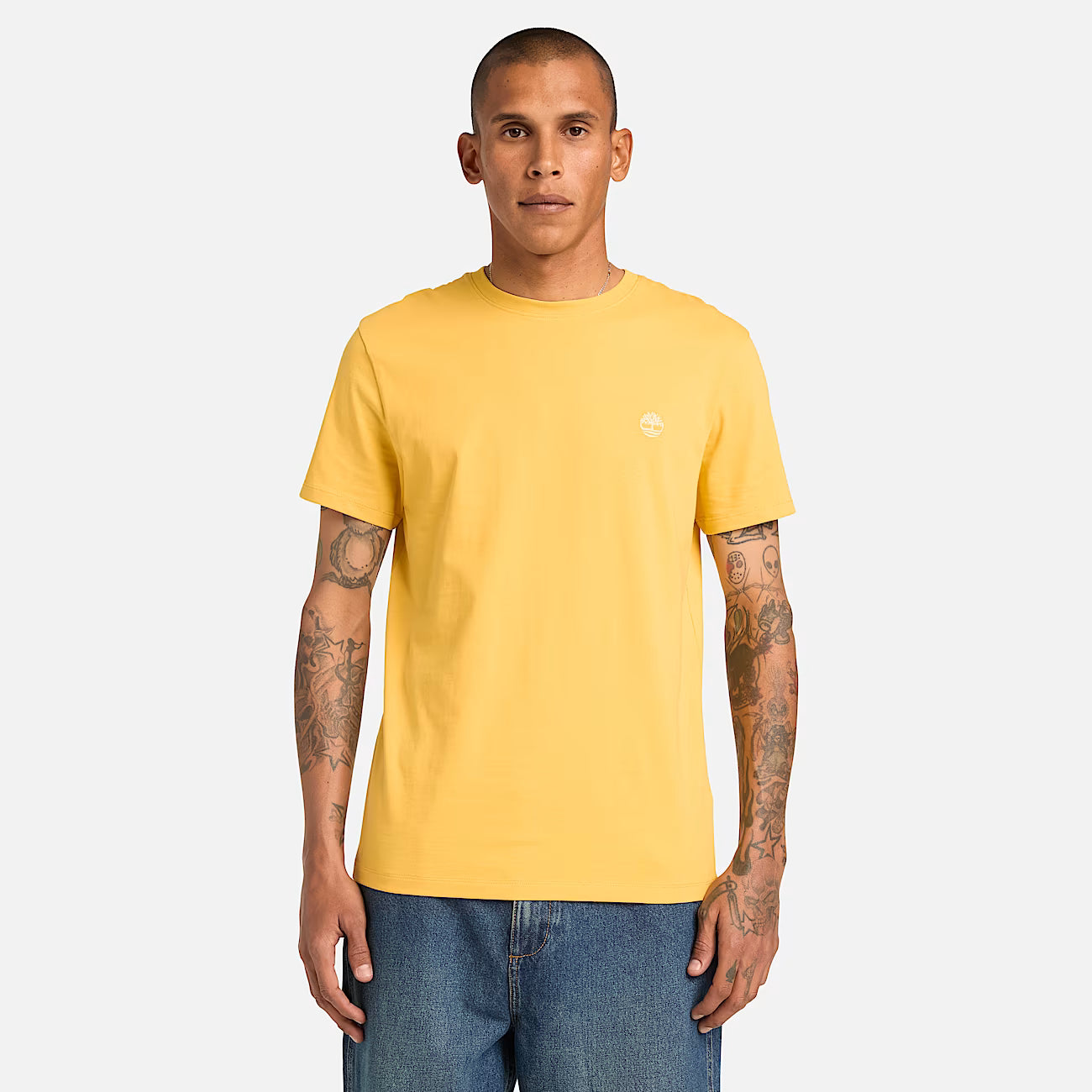 TIMBERLAND T-SHIRT MANICA CORTA LOGO CUORE GIALLO